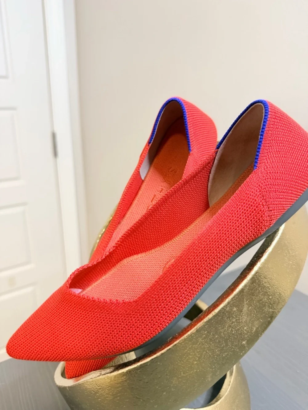 Rothy's Bright Orange Pointed Knit Flats - Picture 4 of 6